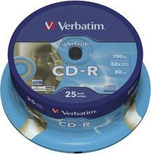 Image du produit Verbatim CD-R, 52x, 700MB, Lightscribe, broche de 25 (25 x)