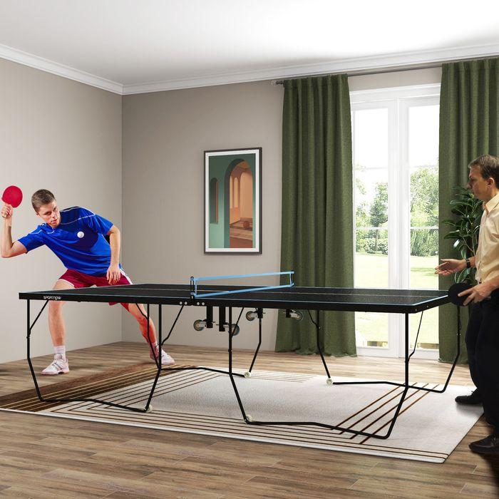 Image du produit Swisshandel24 Tischtennisplatte, Klappbar Tischtennistsich mit Netz, Rollen, Schwarz