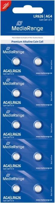 Produktbild MediaRange Knopfzellen LR626 1.5V (10 Stk., AG4, 18 mAh)
