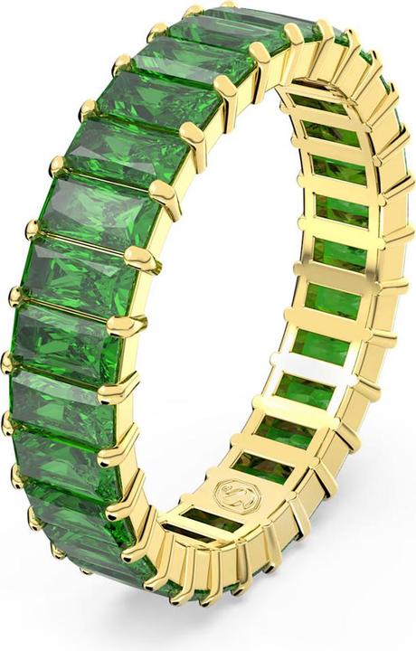 Swarovski Matrix Ring Baguette Schliff Grün Gold