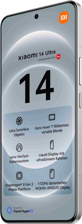 Actual product image Xiaomi 14 Ultra (512 GB, White, 6.73", Dual SIM, 50 Mpx, 5G)