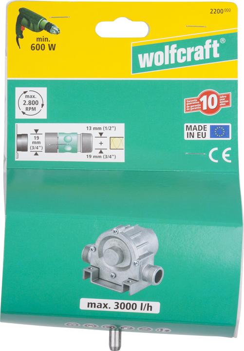 Produktbild wolfcraft wolfcraft 1 Pumpe Metallgehäuse 3000 l/h S=8mm