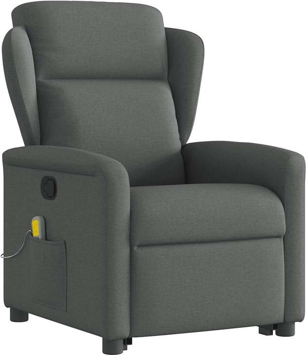 VidaXL Massagesessel mit Aufstehhilfe Dunkelgrau Stoff