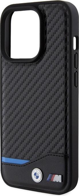Immagine prodotto BMW BMHMP15X22NBCK Custodia rigida in pelle Carbon MagSafe per iPhone 15 Pro Max 6,7" in pelle/nero (Apple iPhone 15 Pro Max)