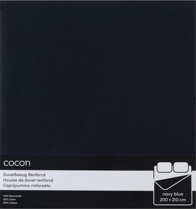 Cocon Duvetbezug Renforcé 200 x 210 cm, Marineblau (Duvetbezug, 200 x 210 cm)