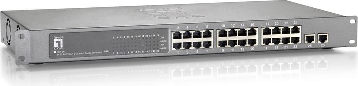 Produktbild LevelOne FGP-2412, 24 FE PoE Plus + 2 GE with 2 Combo SFP Switch (24 Ports)