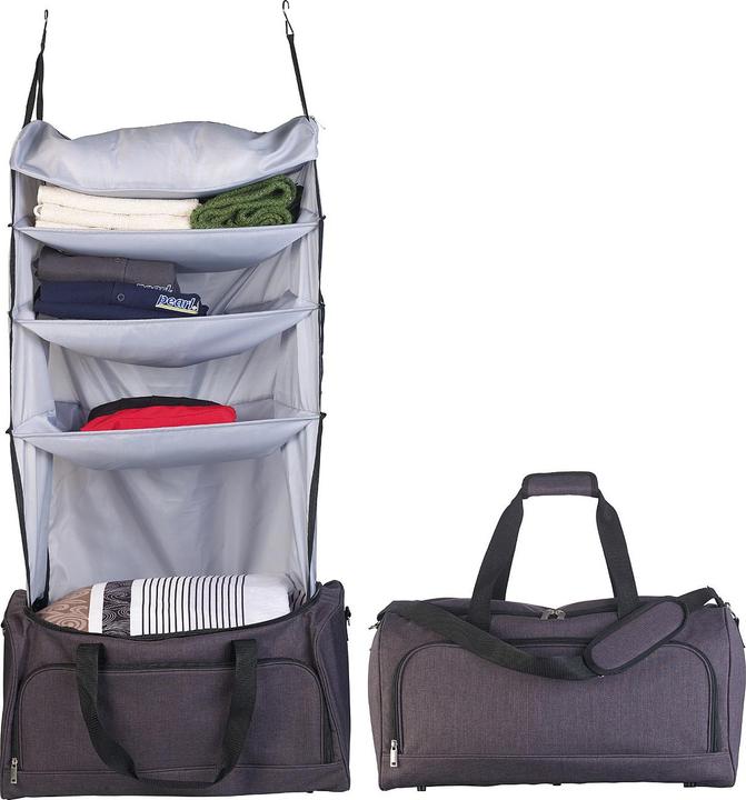 Xcase Faltbare Reisetasche mit integriertem Wäsche-Organizer zum Aufhängen