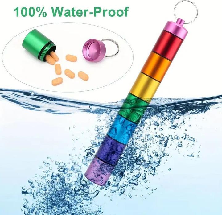 Actual product image Cbx Pill box with key ring and carabiner
