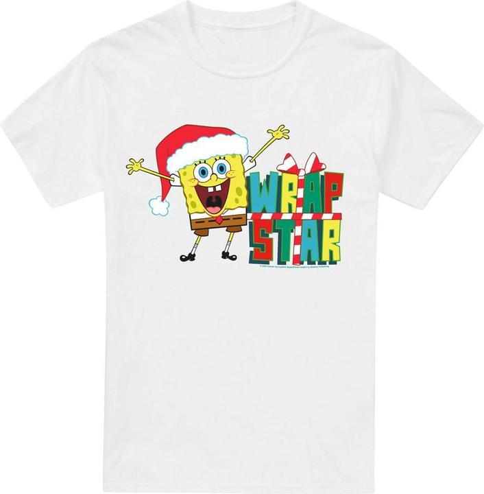 Spongebob Squarepants Wrap Star At Christmas TShirt