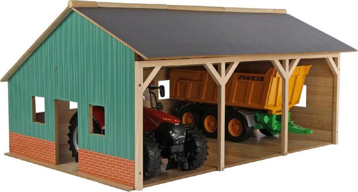 Kids Globe Farming Agricultural Shed Wood für 3 Traktoren