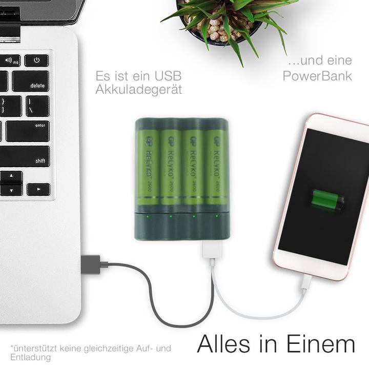Actual product image GP Batteries CHARGE AnyWay 3in1 Charger & Powerbank (2600 mAh, 12.50 Wh)