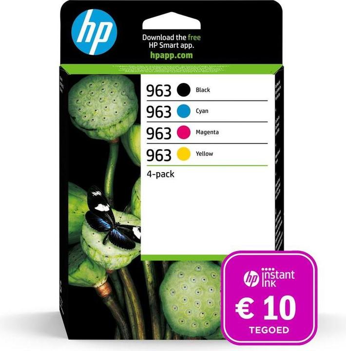 Actual product image HP 963 - Inktcartridge kleur en zwart + Instant Ink tegoed