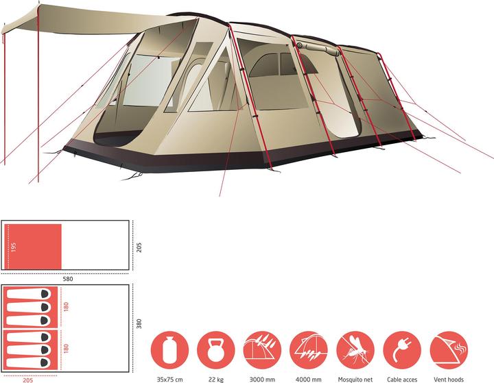 Actual product image Grand Canyon Dolomiti 6 (Tunnel tent, 20.50 kg, 6 persons)