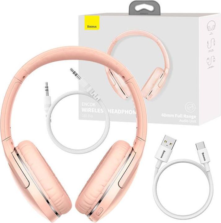 Produktbild Baseus Encok Wireless headphone D02 Pro (pink) (ANC, 40 h, Kabelgebunden)