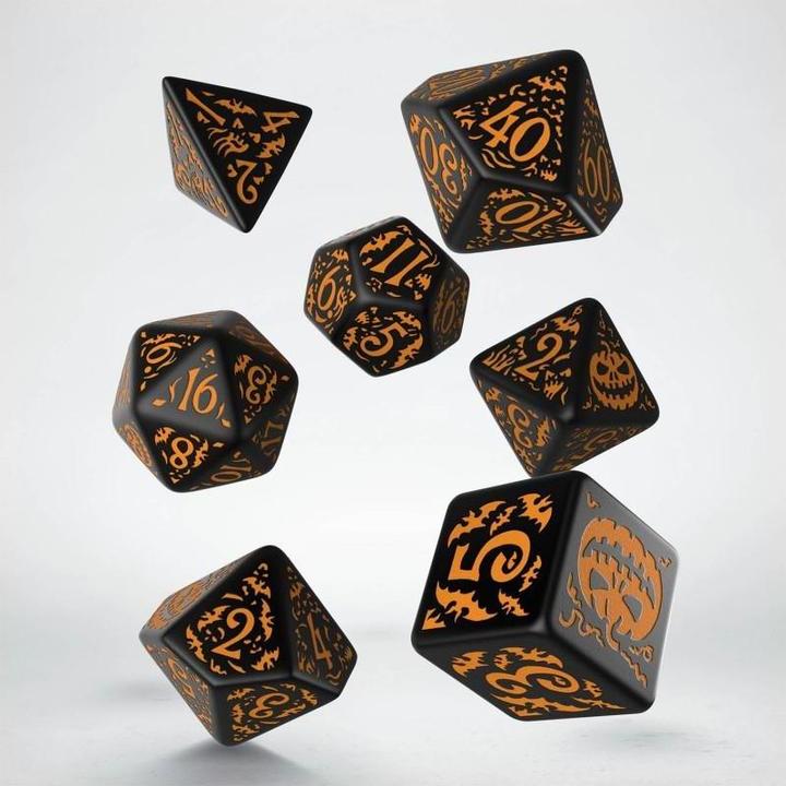 Produktbild Q Workshop SHAP69 - Halloween Kürbis schwarz und orange Würfel Set (7 Teile)