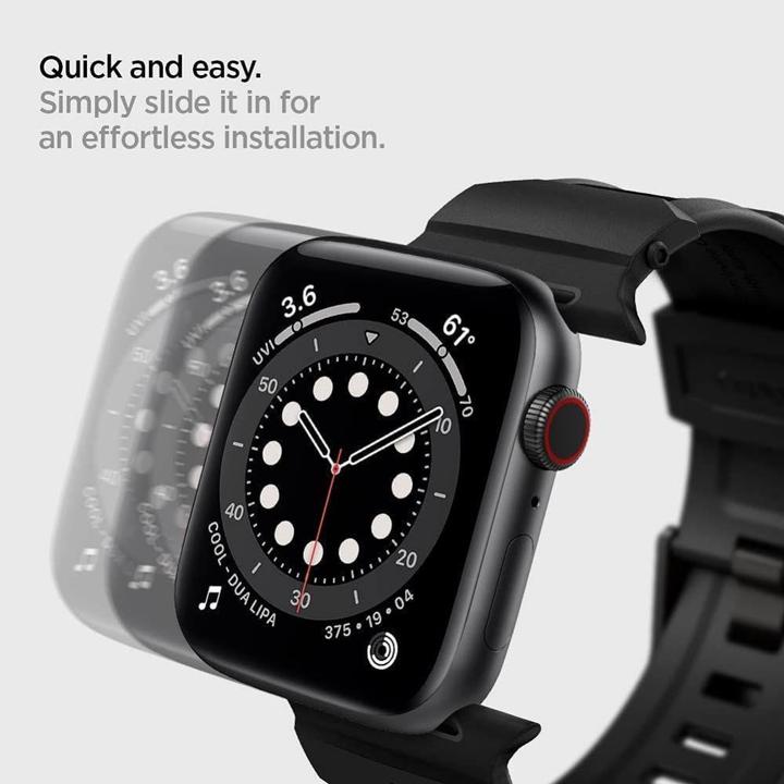Image du produit Spigen BANDE RUGGED Apple Watch 4/5/6/7/8/SE (38/40/41MM) MATTE BLACK (38 mm, 40 mm, 41 mm, Polyuréthanes thermoplastiques (TPU))