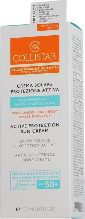 Image du produit Collistar CS Sun - Active Protection Sun Cream visage & corps SPF50+ (Crème solaire, SPF 50, 100 ml)