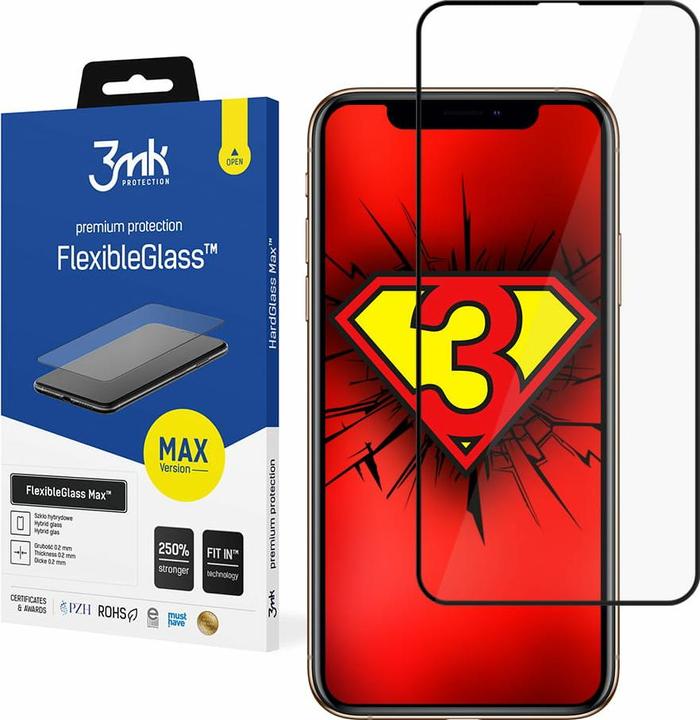 Produktbild 3MK hybrid glass Flexible 2.5D Max for iPhone 11 Pro Max black frame (1 Stück, Apple iPhone 11 Pro Max)