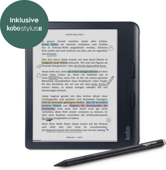 Kobo Libra Colour incl. Stylus 2 (7", 32 GB, Black)