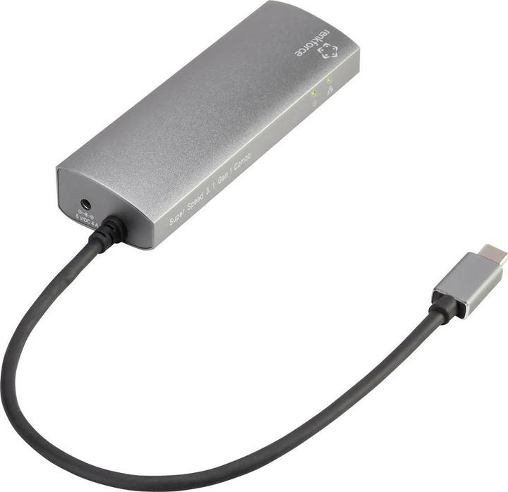 Actual product image Renkforce USB Gigabit Ethernet Network Adapter/Hub (USB 2.0, RJ45 (1x))