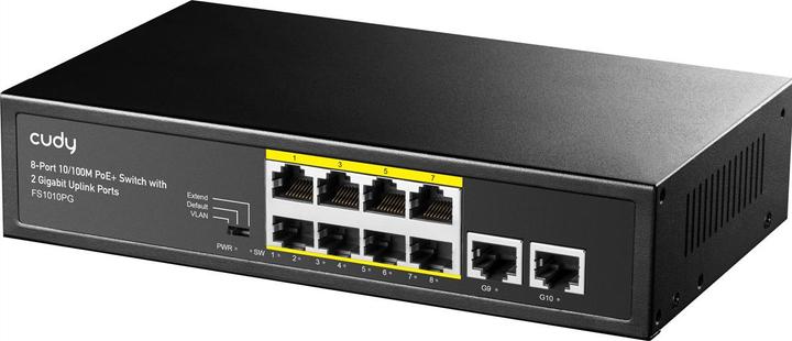 Produktbild Cudy FS1010PG network switch Fast Ethernet (10/100) Power over Ethernet (PoE) Black (10 Ports)