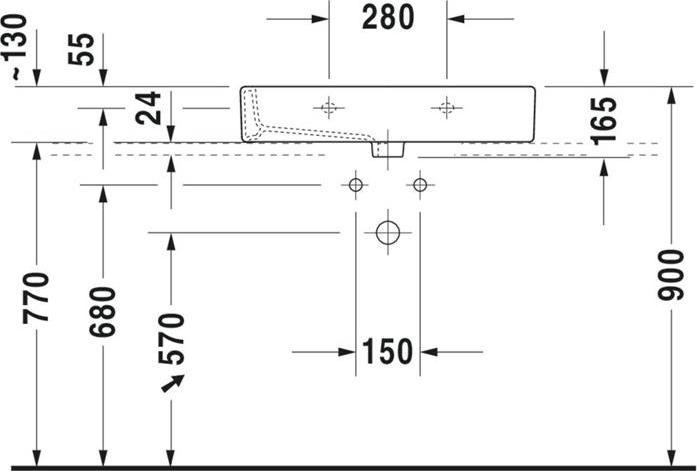 Produktbild Duravit Waschtisch Vero 70 x 47 cm wei 0454700000 (470 mm, 700 mm)