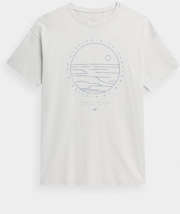 4F Tshirt Ciepły Jasny Szary r. L TTSHM365 (L)