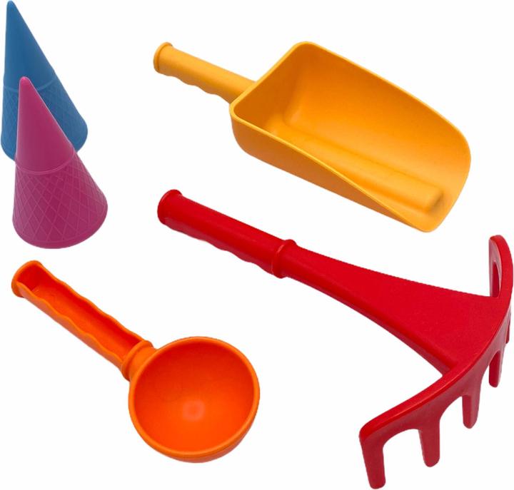 Image du produit Schildkröt Sand Toys Seau pliable rouge jeu de sable, 9x22 cm, 7 pcs., accessoires, 18 mois