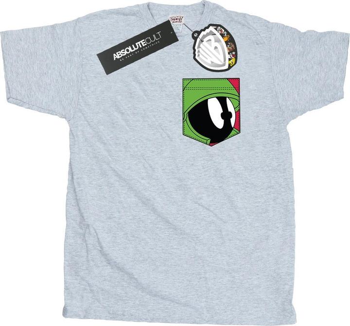 Looney Tunes Marvin The Martian Face Faux Pocket TShirt (XXL)