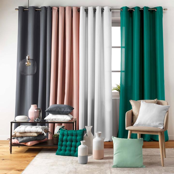 Produktbild Douceur D'intérieur 2er-Set Verdunklung Vorhänge mit Ösen, Polyester, anthrazit (140 x 260 cm)