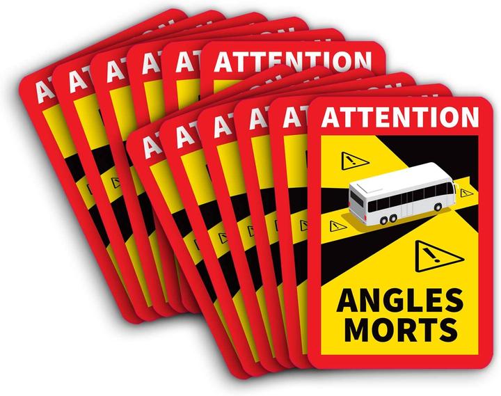 Produktbild Strobo 12 Stück Attention Angle Morts Magnetschilder 25 x 17 cm Magnet, Frankreich