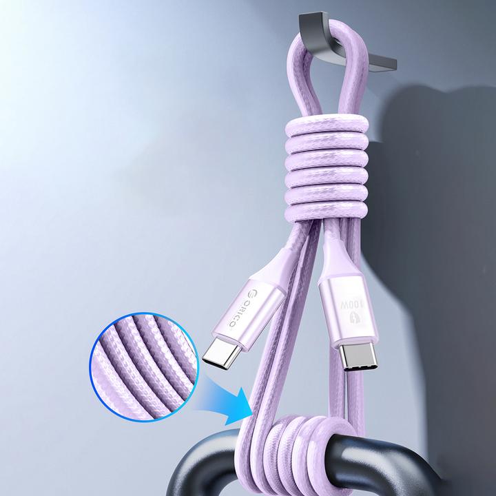 Actual product image Orico Cable Violet 100 W (1 m, USB 2.0, 100 W)