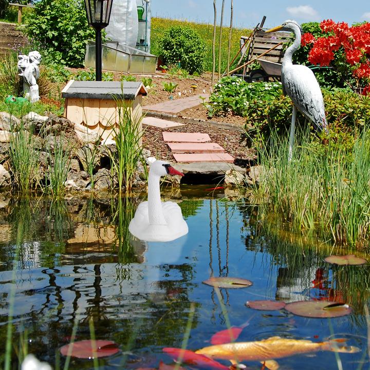 Immagine prodotto Relaxdays Cigno decorativo, laghetto