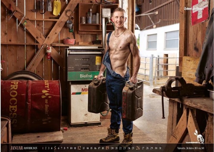 Actual product image Swiss Farmers' Calendar Boys 2025 (56 x 40 cm, German, French, Italian, English)
