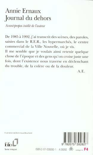 Actual product image Journal Du Dehors (French, Annie Ernaux, 2006)