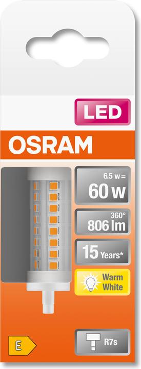 Image du produit Osram Tube R7s - R7s-78 (R7, 7.30 W, 806 lm, 1 x, E)