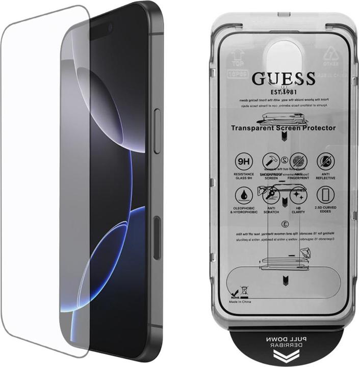 Produktbild Guess SzkÅo hartowane Screen Protector 2.5D Outline na iPhone 16 Pro (1 Stück, Apple iPhone 16 Pro)