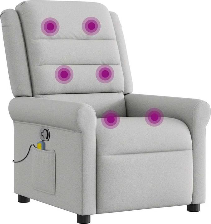 Immagine prodotto VidaXL Poltrona massaggiante in tessuto cloud grey poltrona TV massaggiante