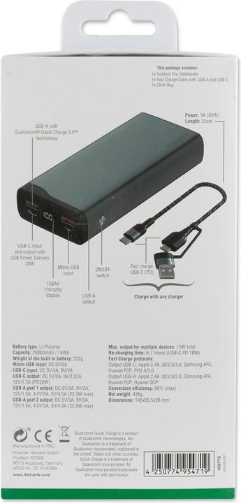 Immagine prodotto 4smarts VoltHub Pro (20000 mAh, 20 W, 74 Wh)