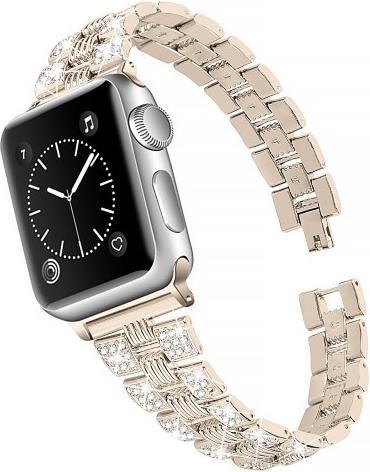 Immagine prodotto Cover-Discount Apple Watch 42/44/45mm - Acciaio inossidabile con strass Bracciale oro (44 mm, 45 mm, 42 mm, Acciaio inossidabile)