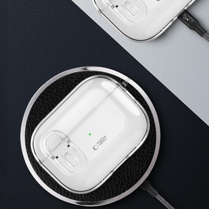 Actual product image Tech-Protect Headphone case Apple SLIM HOOK APPLE AIRPODS PRO 1 / 2 Transparent (Headphone bag)