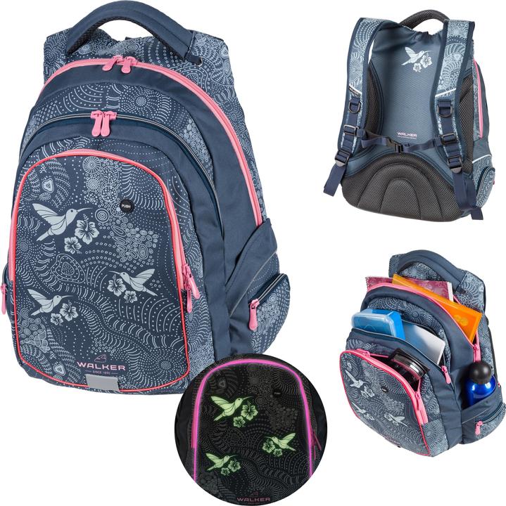 Produktbild Walker Schulrucksack Fame Glow in Dark 32 l, ab 9 Jahren Blue (32 l)