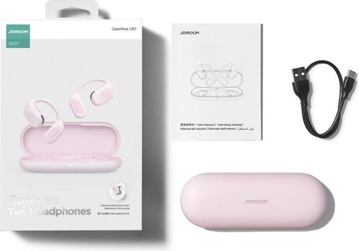Actual product image Joyroom Openfree JR-OE1 wireless on-ear headphones - pink (18 h, Wireless)