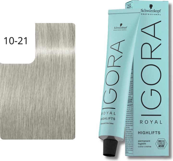 Image du produit Schwarzkopf Professional Igora Royal Highlifts 10-21 Ultrablond Beige 60ml (10-21 Chariots élévateurs Ultrablond Ash Cendré)