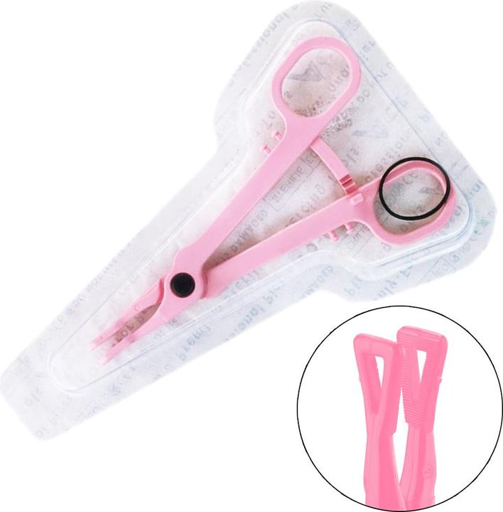 Star Piercing Sterile einweg Zange pink Gazeklemme geschlossen dreieck gezackt (ohne Messing, Kunststoff)