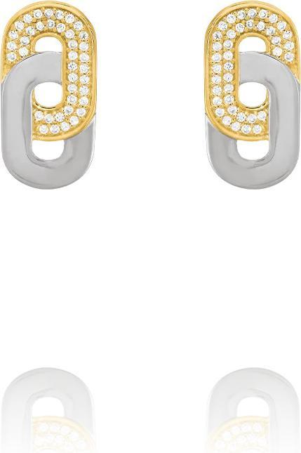 Charles Garnier Ohrringe aus zweifarbigem 925er Silber, Zirkoniumoxide von (925er Silber)