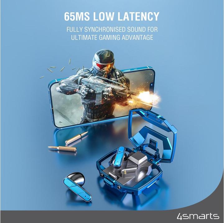Productafbeelding 4smarts TWS Bluetooth koptelefoon GameBuds (Geen ruisonderdrukking, 24 h, Bedraad)