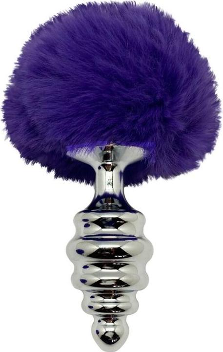 Actual product image Alive Anal-Pleasure-Spiral-Metal-Fluffy-Dark-Violet Size L