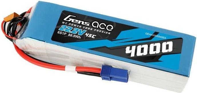 Actual product image Gens Ace RC Battery LiPo 4000 mAh 22.2 V 45C (22.20 V, 4000 mAh)