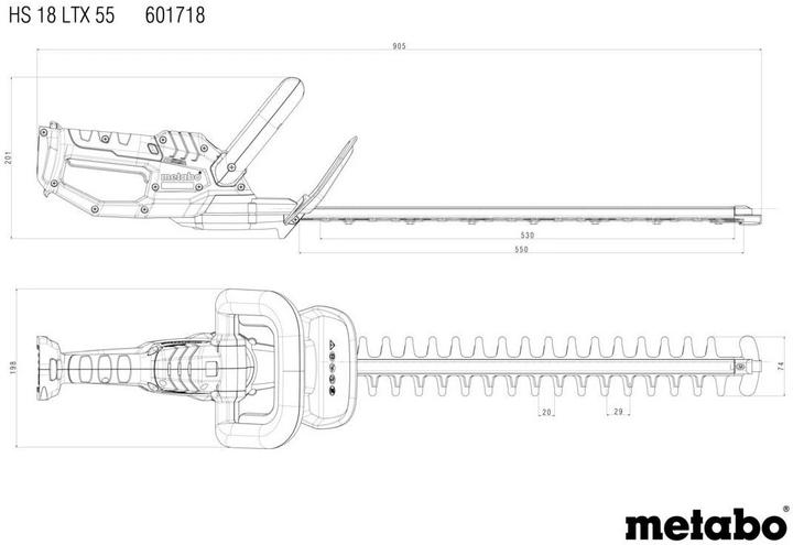 Produktbild Metabo HS 18 LTX 55 solo (Akkuheckenschere)